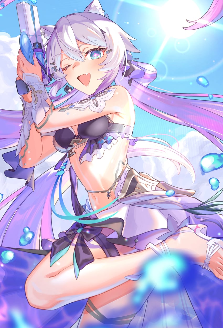 kiana kaslana (honkai and 1 more) drawn by karame_rise
