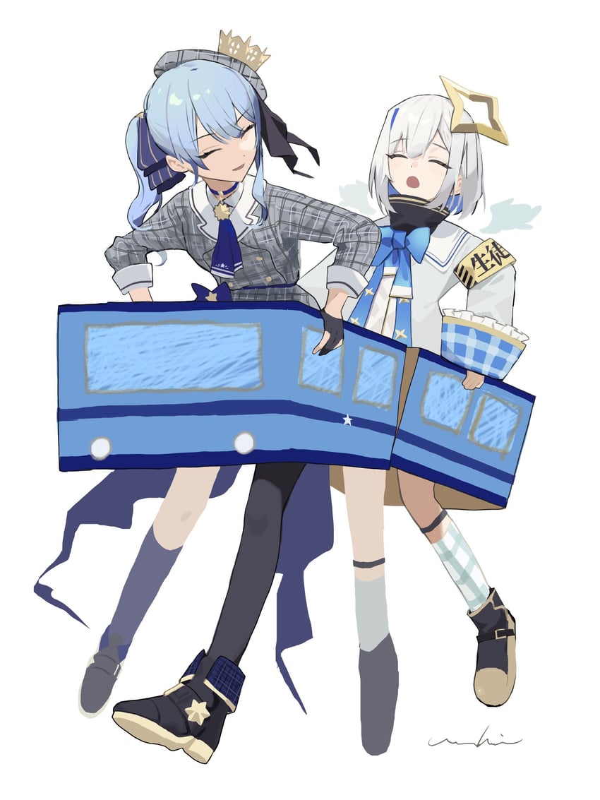 hoshimachi suisei and amane kanata (hololive) drawn by tai_inukai