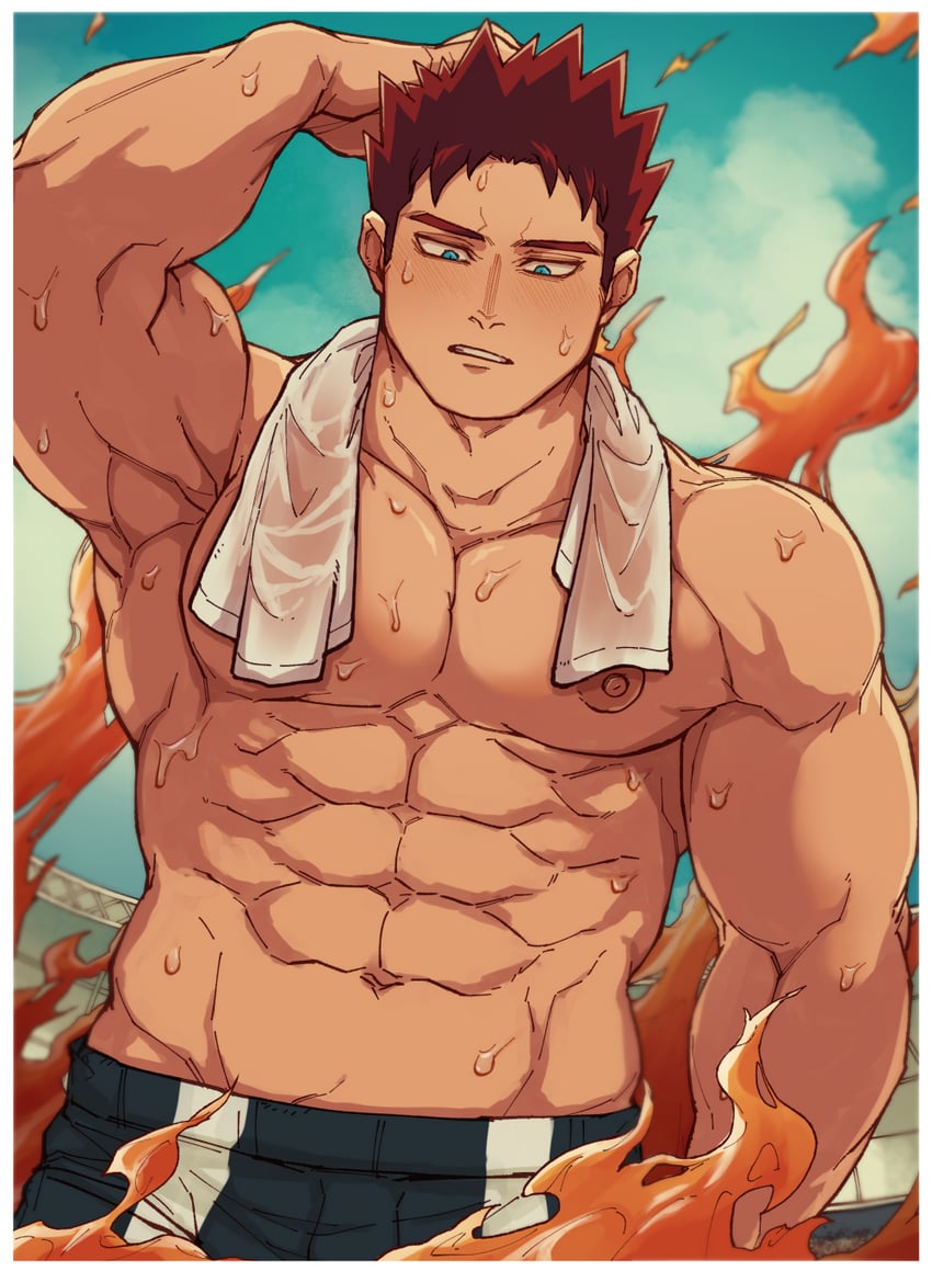 endeavor (boku no hero academia) drawn by abbbby_28