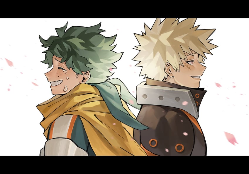 midoriya izuku and bakugou katsuki (boku no hero academia) drawn by nebikkurishita
