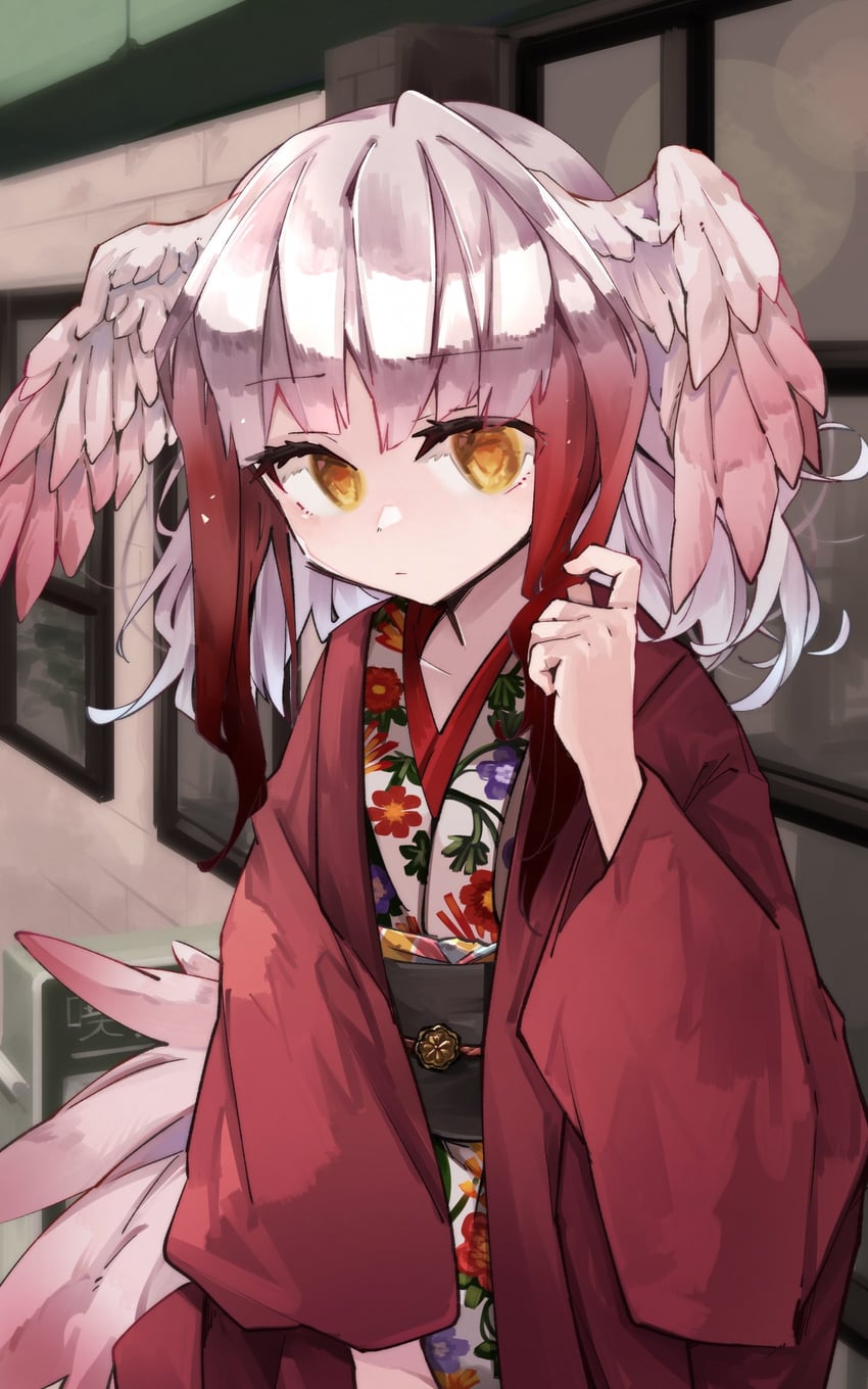 japanese crested ibis (kemono friends) drawn by nanana_(nanana_iz)