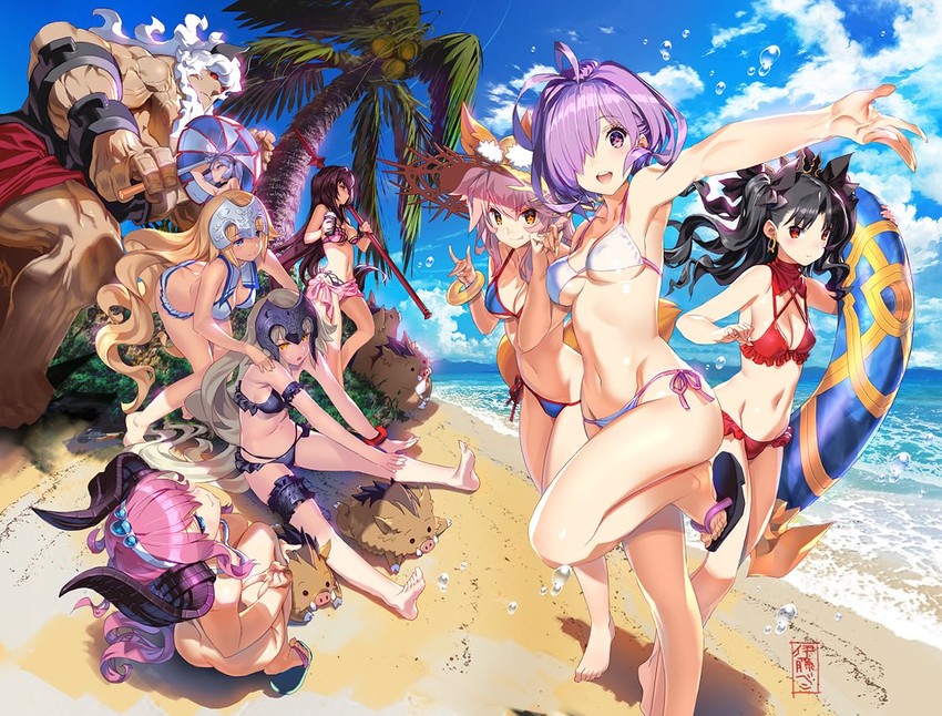 mash kyrielight, tamamo, jeanne d'arc alter, scathach, jeanne d'arc, and 5 more (fate and 4 more) drawn by itou_ben