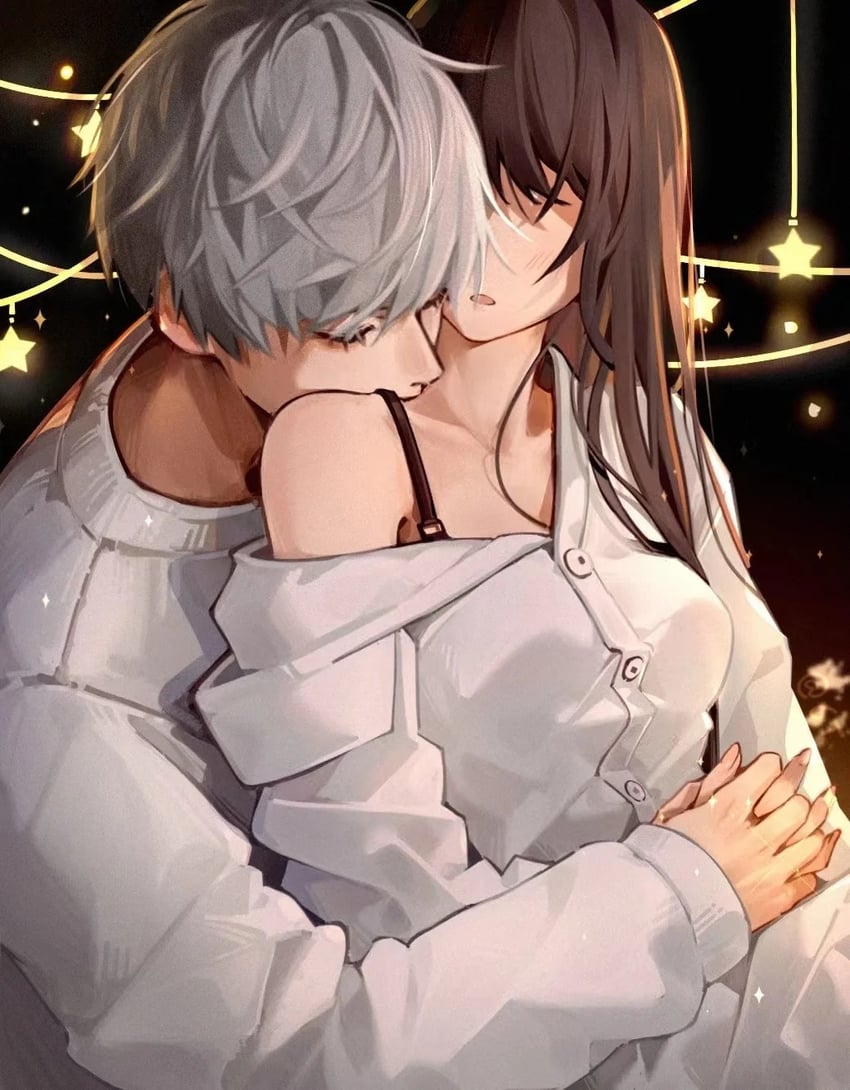 protagonist and xavier (love and deepspace) drawn by elusive_sadie