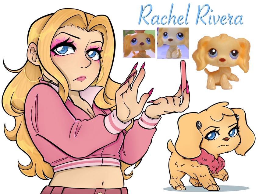 rachel rivera and lps spaniel 91 (littlest pet shop and 1 more) drawn by heishikeki