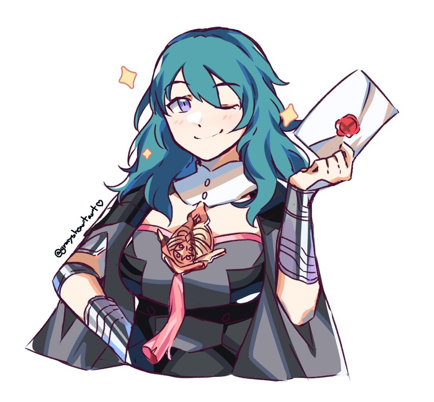 female byleth (fire emblem and 2 more) drawn by graysheartart
