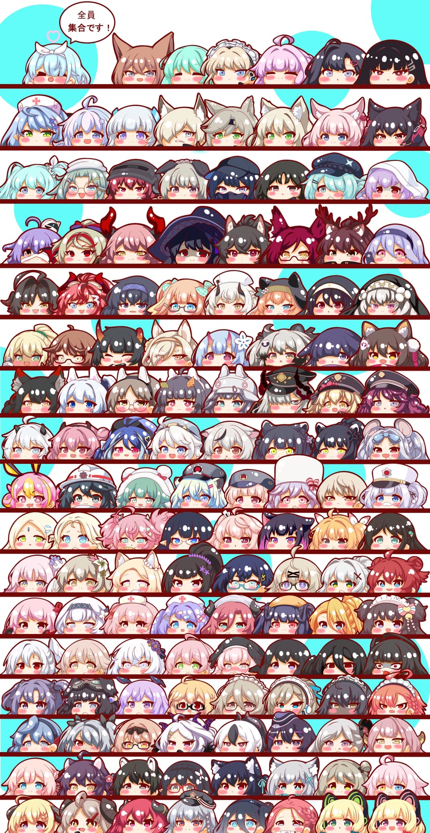 hatsune miku, yuuka, asuna, hina, shiroko, and 128 more (blue archive and 1 more) drawn by kurukurumagical