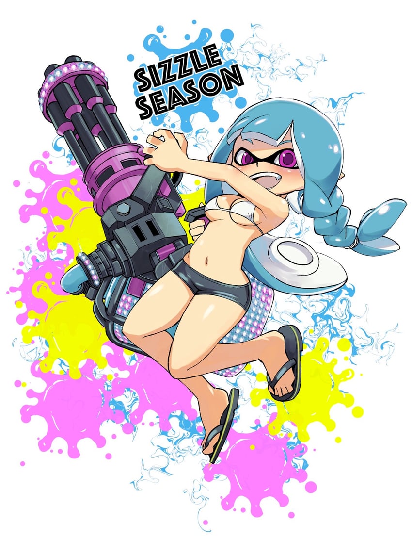 inkling player character and inkling girl (splatoon and 1 more) drawn by muramasa_mikado