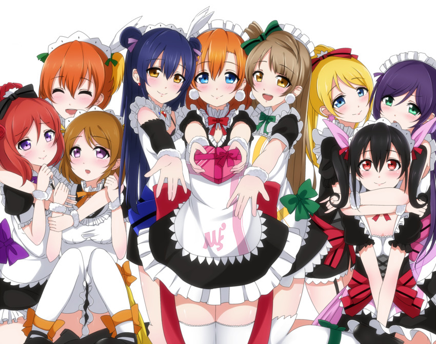 nishikino maki, tojo nozomi, sonoda umi, yazawa nico, minami kotori, and 3 more (love live! and 1 more) drawn by rok_(rok69rock)