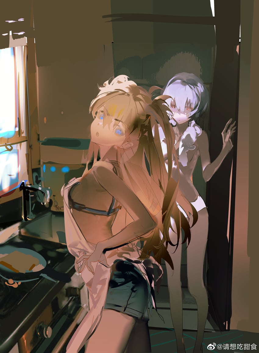 souryuu asuka langley and ayanami rei (neon genesis evangelion) drawn by mphf5822