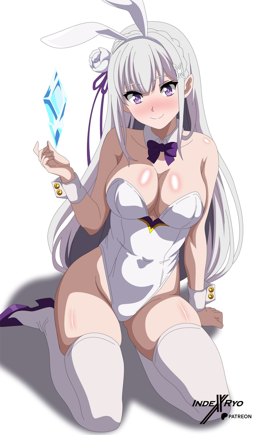 emilia (re:zero kara hajimeru isekai seikatsu) drawn by indexxryo