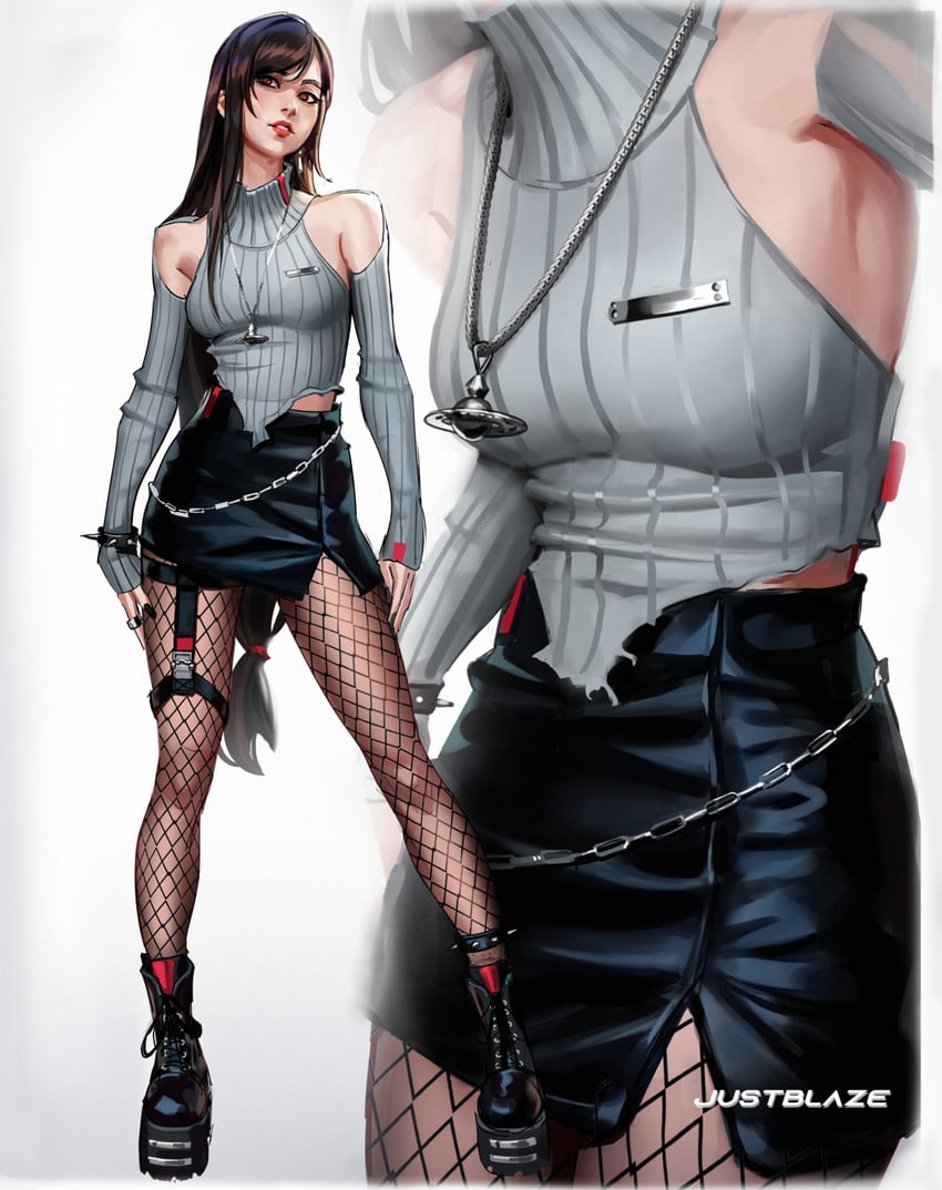 tifa lockhart (final fantasy and 1 more) drawn by justb1aze