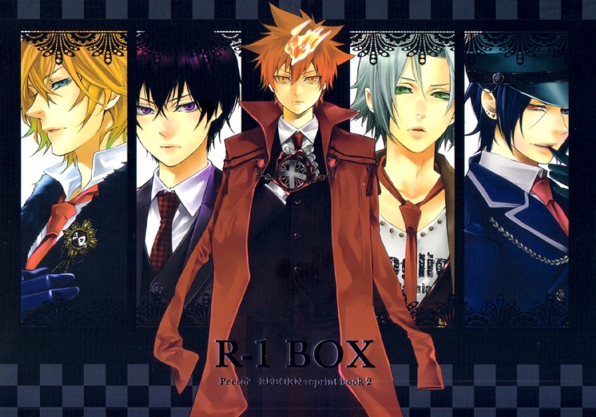 sawada tsunayoshi, rokudou mukuro, hibari kyouya, gokudera hayato, and dino (katekyo hitman reborn!)