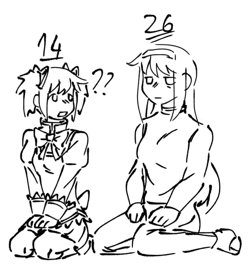 akemi homura and kaname madoka (mahou shoujo madoka magica) drawn by avanes_d