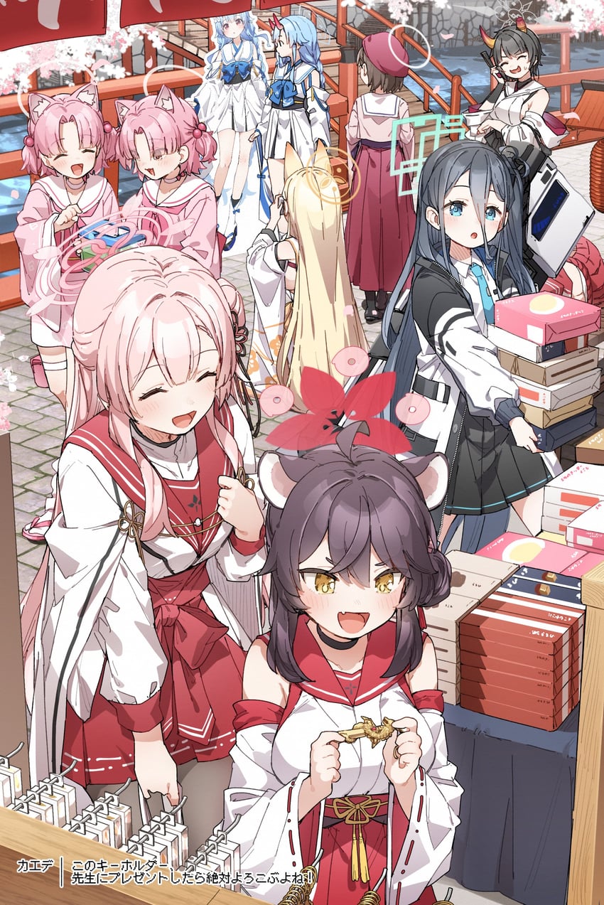 aris, chise, kaho, kaede, mimori, and 2 more (blue archive) drawn by yukie_(kusaka_shi)