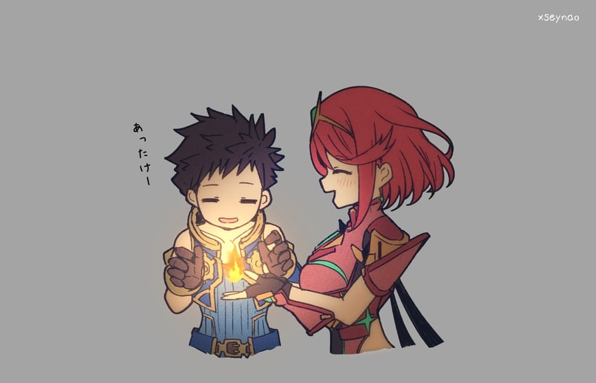 pyra and rex (xenoblade chronicles and 1 more) drawn by mochimochi_(xseynao)