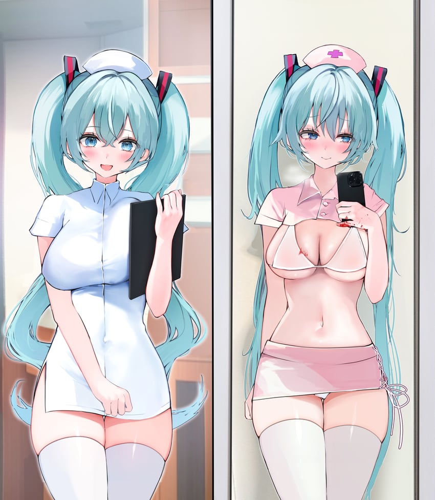 hatsune miku (vocaloid) drawn by niku_(hamuchang)