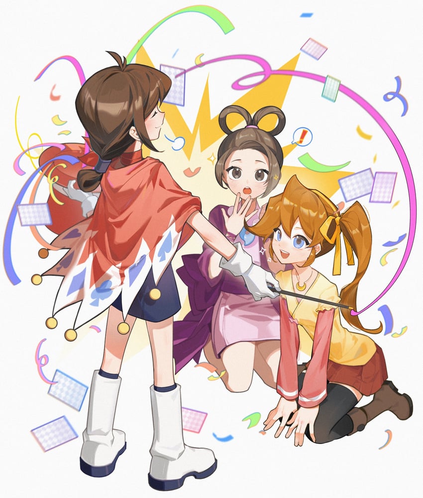 trucy wright, athena cykes, and pearl fey (ace attorney) drawn by salted_whale