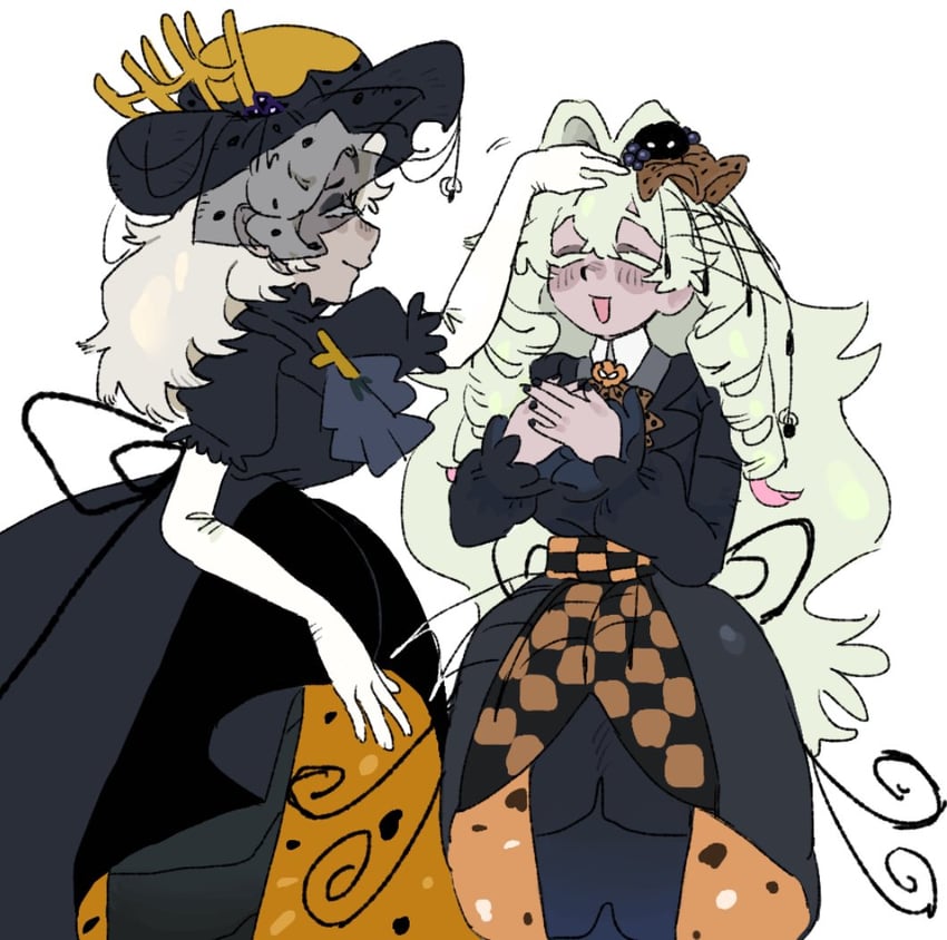 white ghost cookie and truffle cookie (cookie run and 1 more) drawn by f_f_0220