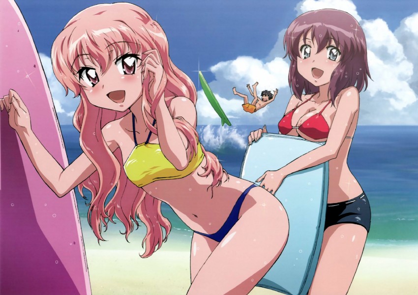 louise francoise le blanc de la valliere, hiraga saito, and henrietta de tristain (zero no tsukaima) drawn by fujii_masahiro