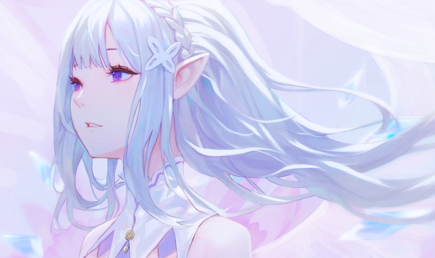 emilia (re:zero kara hajimeru isekai seikatsu) drawn by eru_(eru_illust)