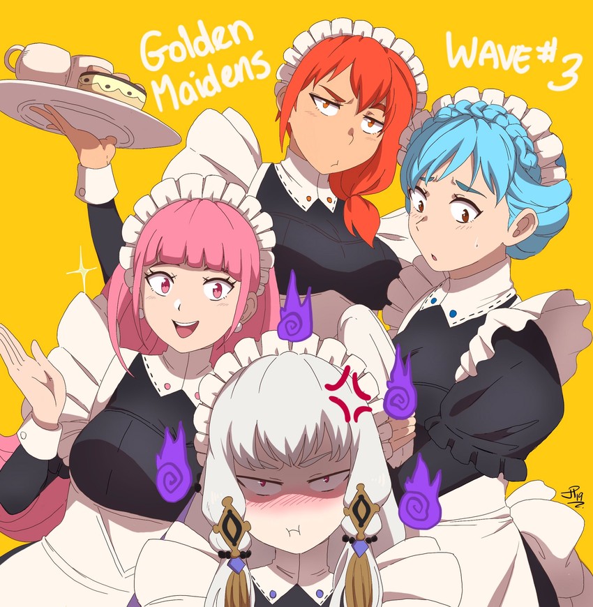 hilda valentine goneril, lysithea von ordelia, marianne von edmund, and leonie pinelli (fire emblem and 1 more) drawn by jacinth_peters