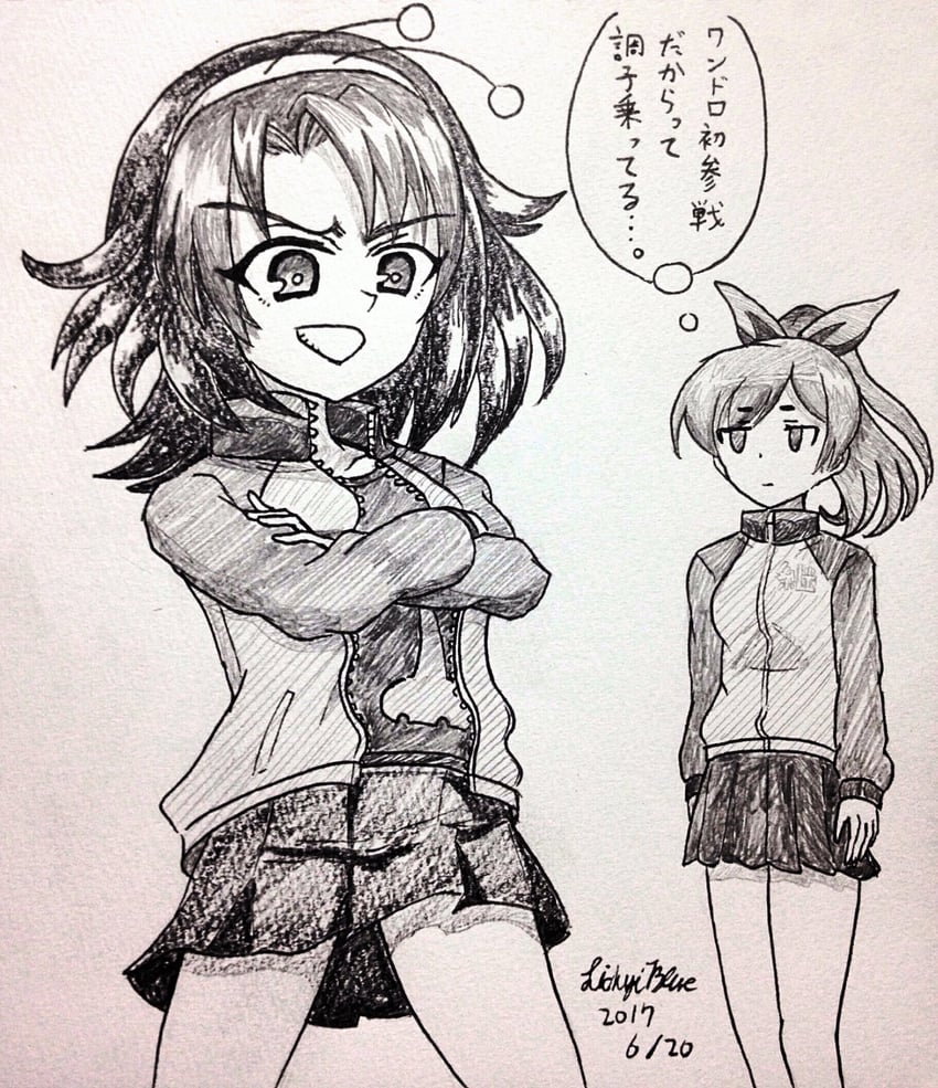 touko and lili (girls und panzer and 1 more) drawn by lichyiblue