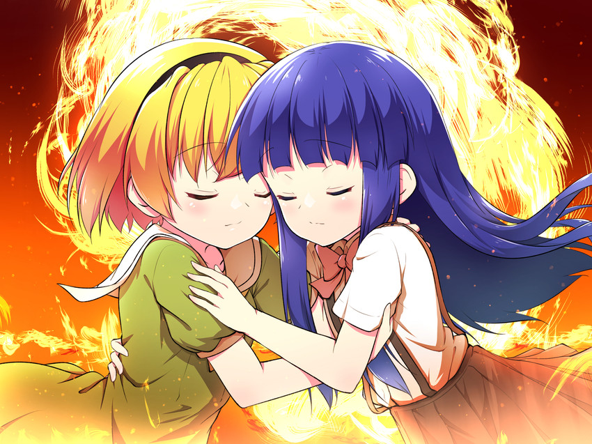 furude rika and houjou satoko (higurashi no naku koro ni) drawn by hazumi_otoya