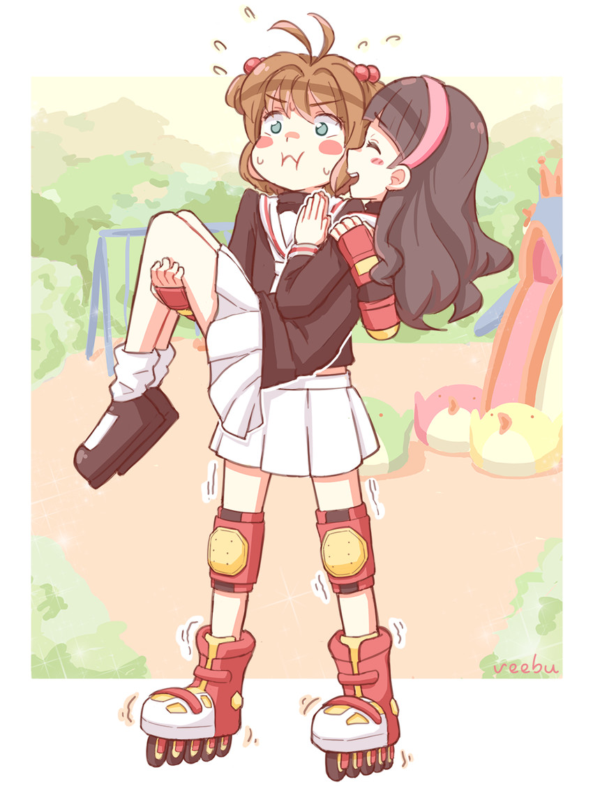 kinomoto sakura and daidouji tomoyo (cardcaptor sakura) drawn by friedbun
