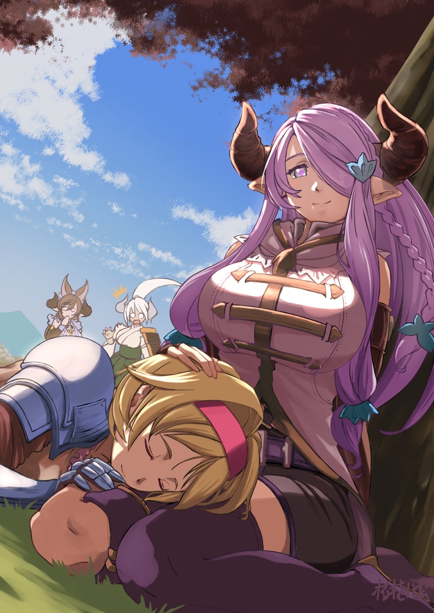 djeeta, narmaya, galleon, and azusa (granblue fantasy) drawn by tugeyakumo