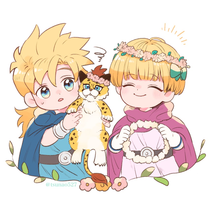 hero's daughter, hero's son, borongo, and great sabrecub (dragon quest and 1 more) drawn by tsunao527