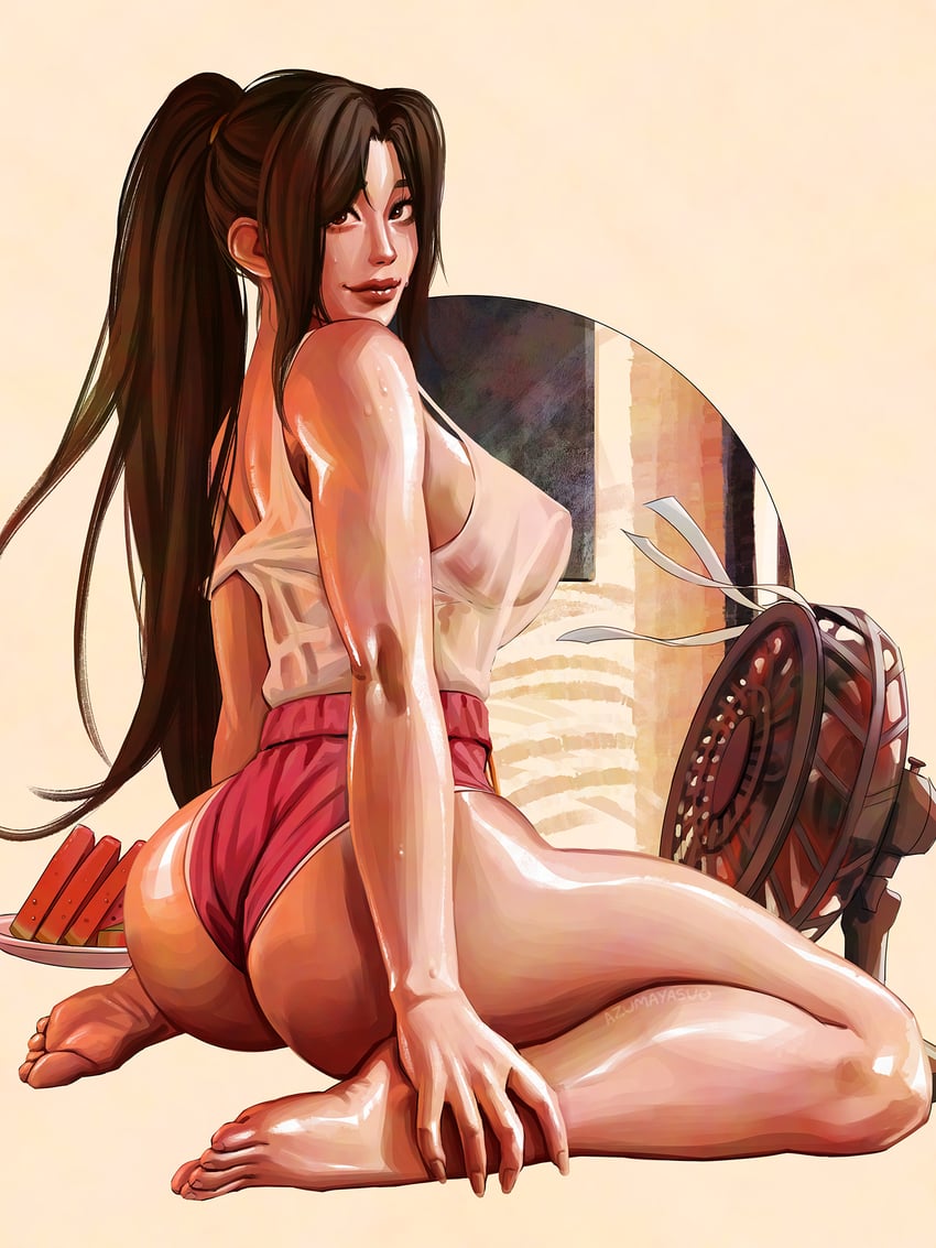 shiranui mai (street fighter and 2 more) drawn by azuma_yasuo