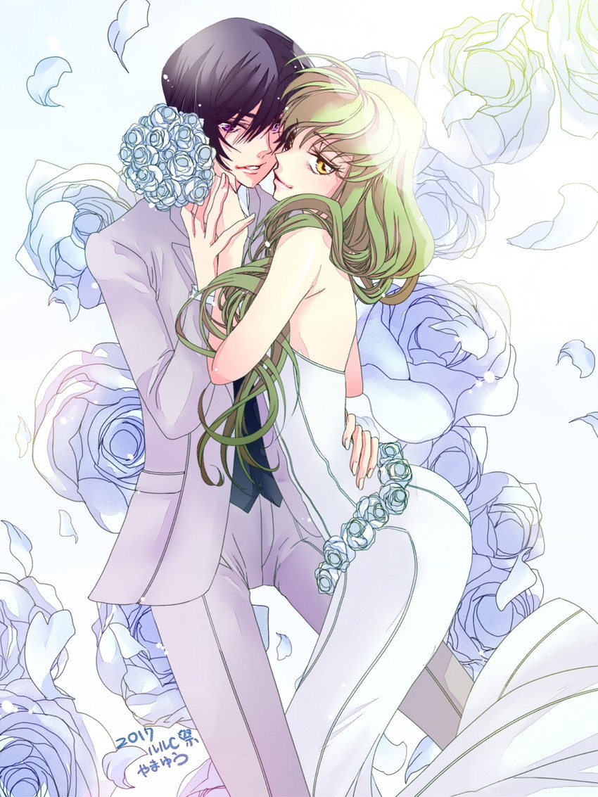 c.c. and lelouch vi britannia (code geass) drawn by roman_buriki