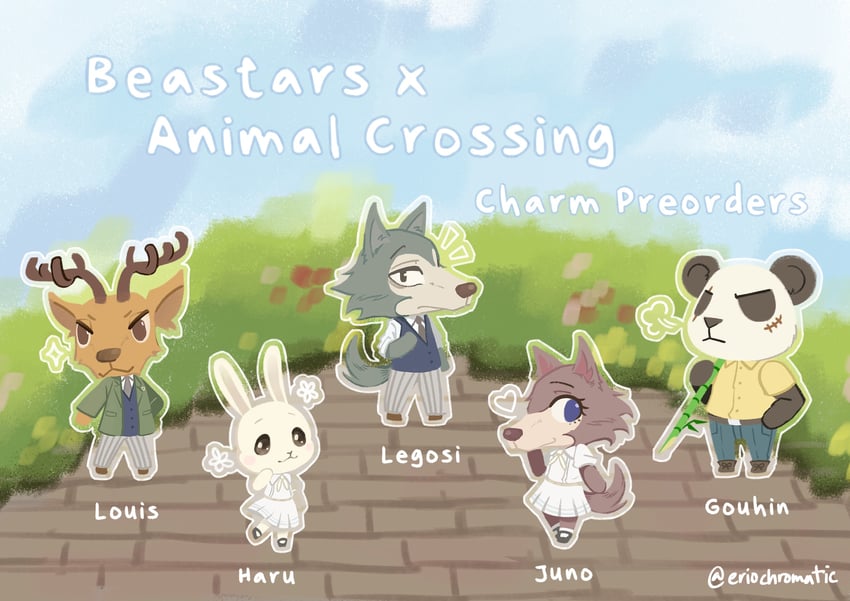legoshi, haru, louis, gouhin, and juno (animal crossing and 1 more) drawn by eriochromatic