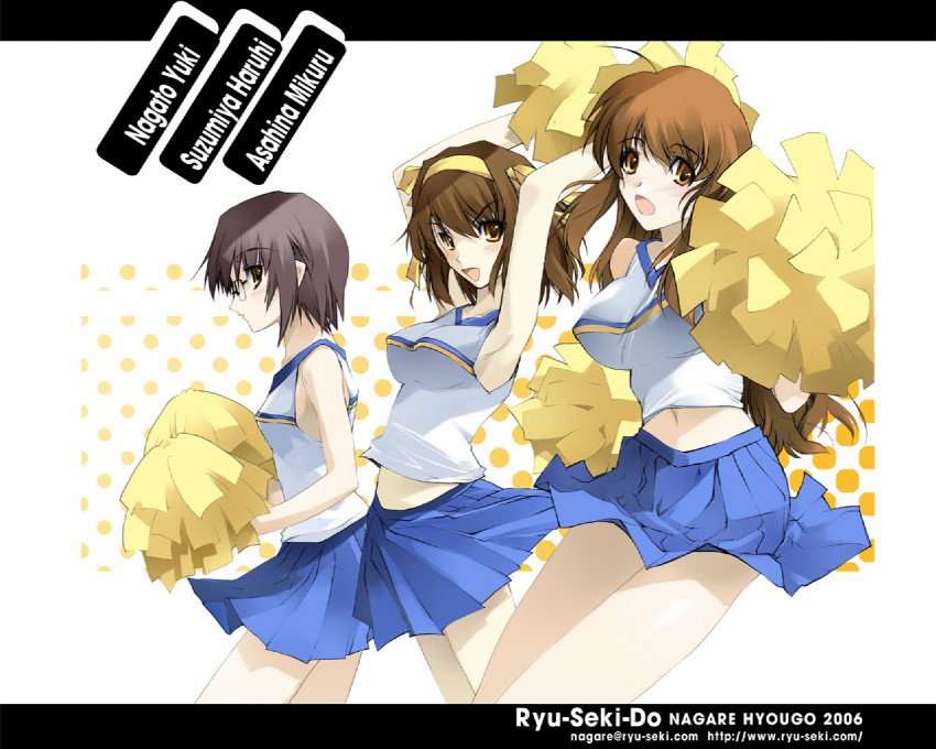 suzumiya haruhi, nagato yuki, and asahina mikuru (suzumiya haruhi no yuuutsu) drawn by nagare_hyougo