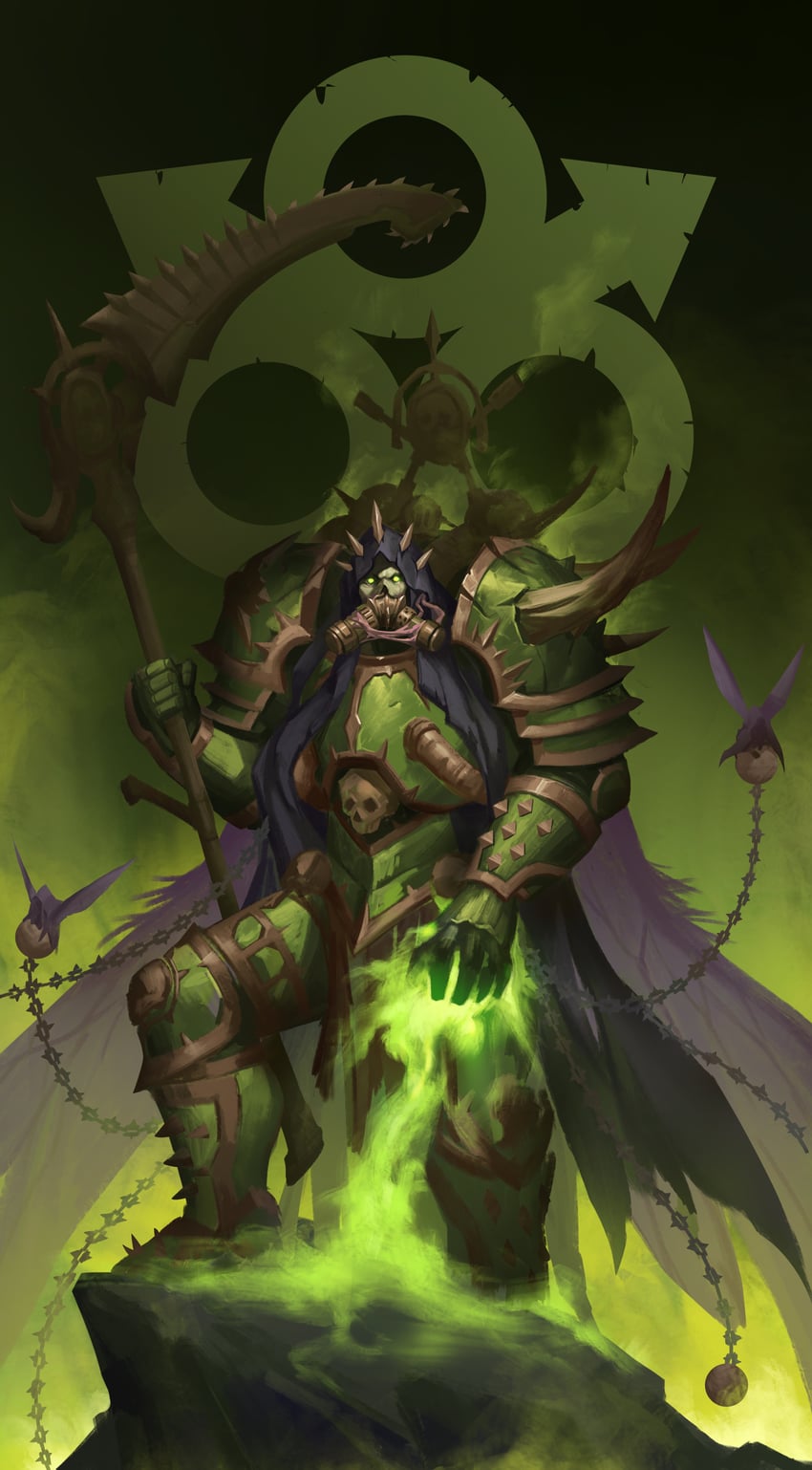 mortarion and nurgle (warhammer 40k) drawn by zhangke_24