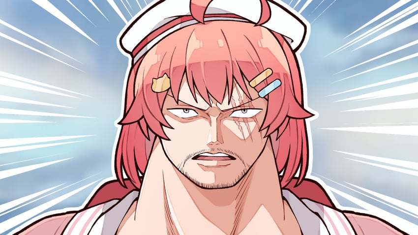 sakura miko and shanks (hololive and 1 more) drawn by kukie-nyan