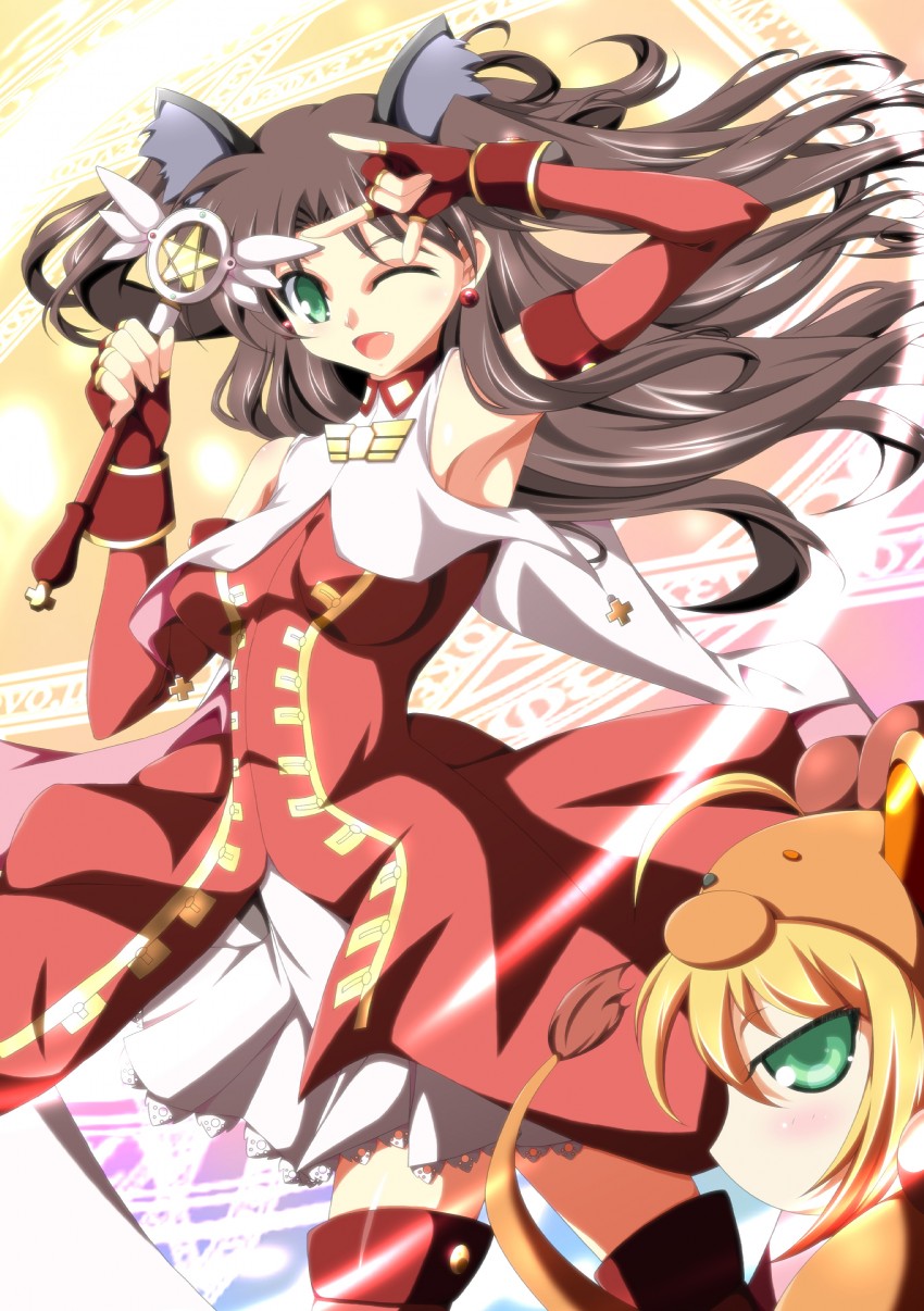 artoria pendragon, saber, tohsaka rin, magical ruby, kaleido ruby, and 1 more (fate and 3 more) drawn by ka2