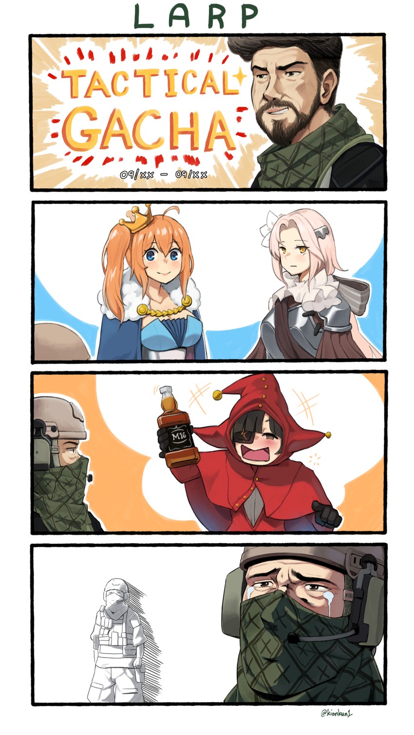 m16a1, kalina, and aug (girls' frontline) drawn by kion-kun