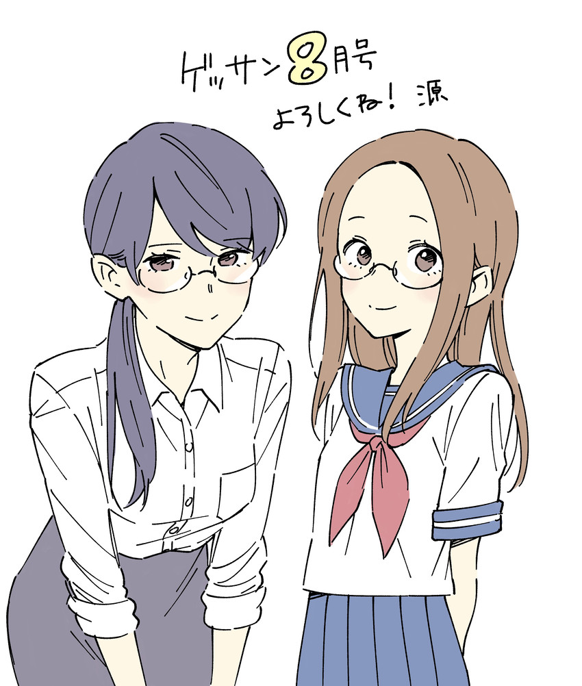 takagi-san and yoshitaka rinko (karakai jouzu no takagi-san and 1 more) drawn by minamoto4696