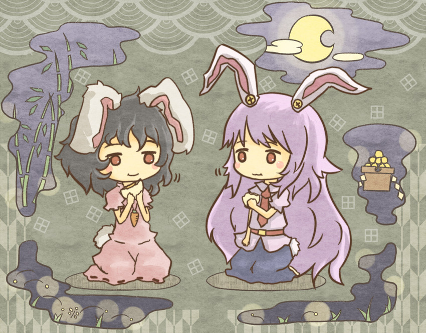 reisen udongein inaba and inaba tewi (touhou) drawn by akihiyo