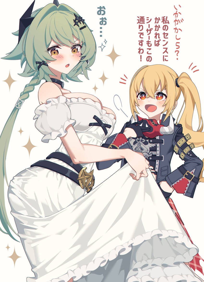 luciana de montefio and caesar king (zenless zone zero) drawn by miri_(cherryjelly)