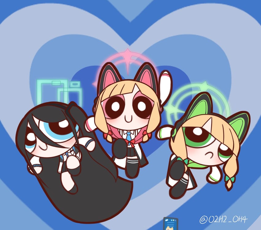 aris, momoi, and midori (blue archive and 1 more) drawn by otu_(o2h2_oh4)