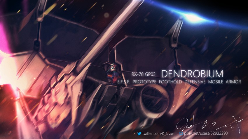 gundam gp-03 stamen and gundam gp-03 dendrobium (gundam and 1 more) drawn by serike_w