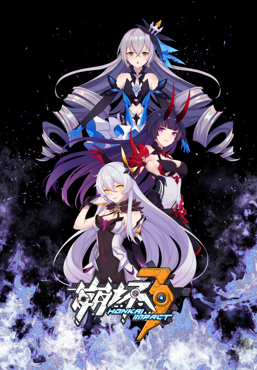kiana kaslana, raiden mei, and bronya zaychik (honkai and 1 more) drawn by cha_yan_guan_se