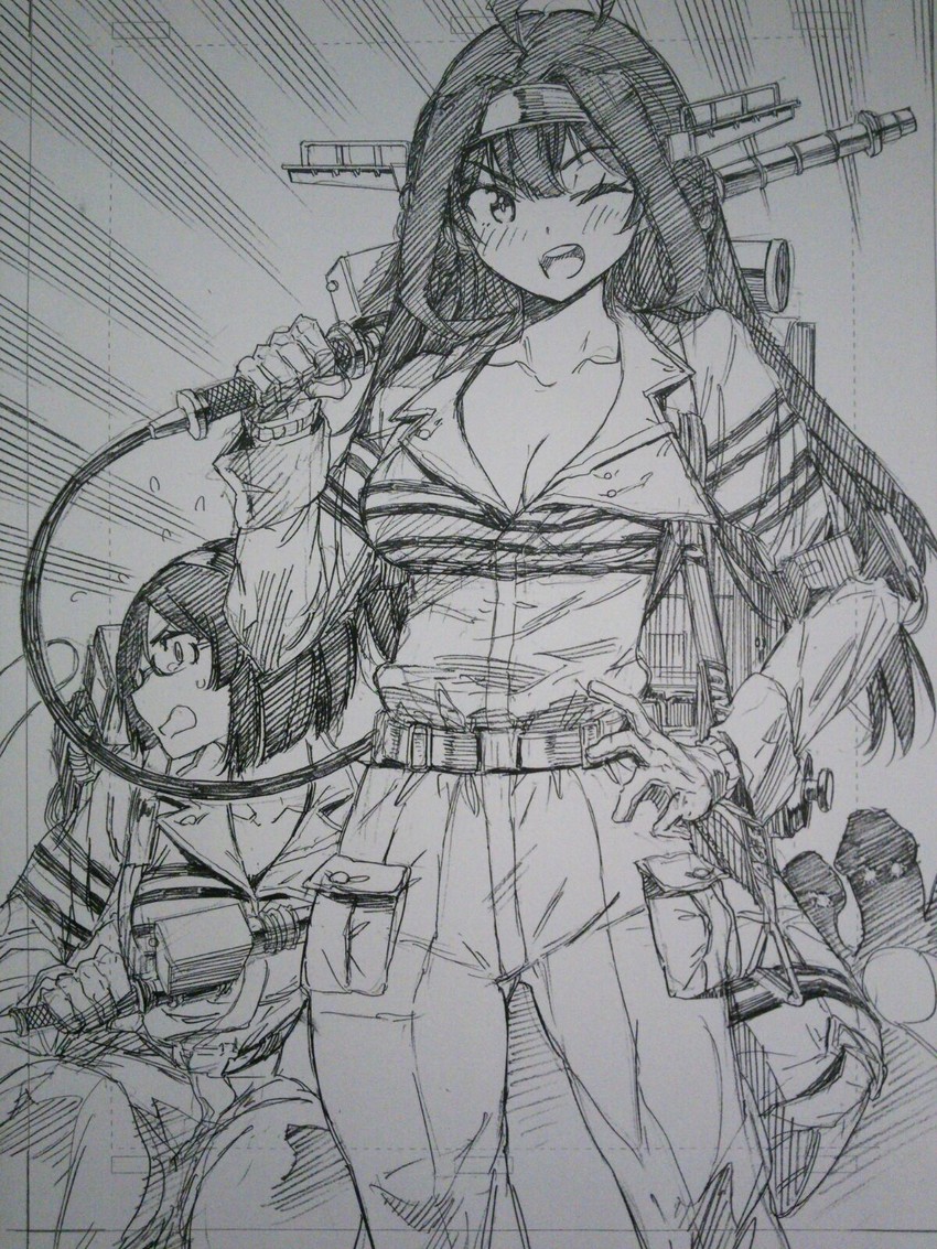 kongou and kirishima (kantai collection and 1 more) drawn by kojima_takeshi