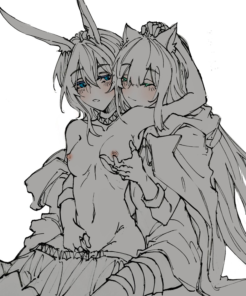 amiya and rosmontis (arknights) drawn by e-fa-dorn