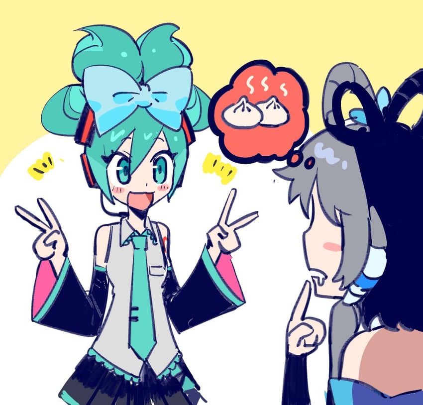 hatsune miku, cinnamiku, and luo tianyi (vocaloid and 1 more) drawn by milifeimili