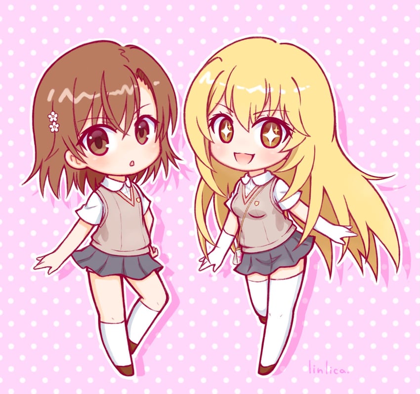 misaka mikoto and shokuhou misaki (toaru majutsu no index and 1 more) drawn by linlica