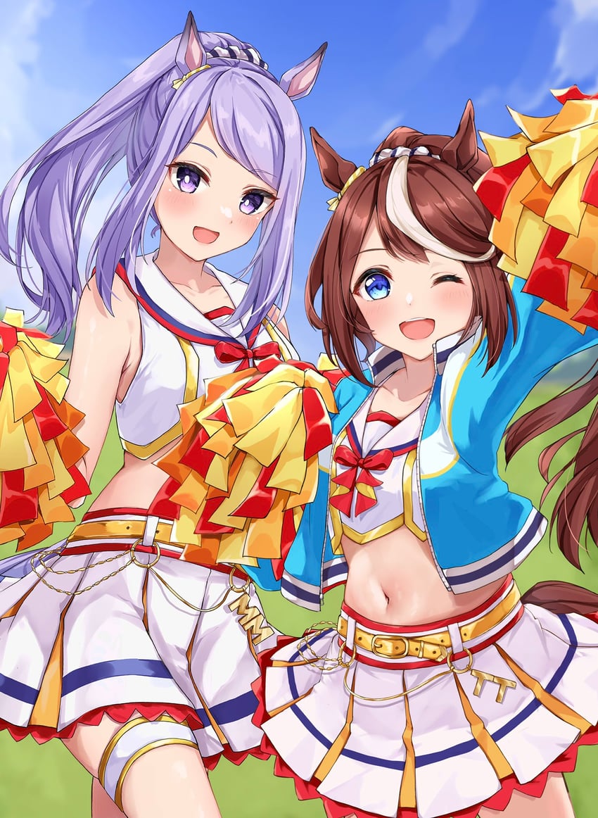 mejiro mcqueen, tokai teio, and nice nature (umamusume) drawn by yoshinone