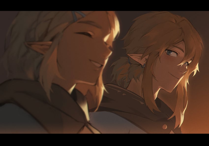 link and princess zelda (the legend of zelda and 1 more) drawn by lavabun